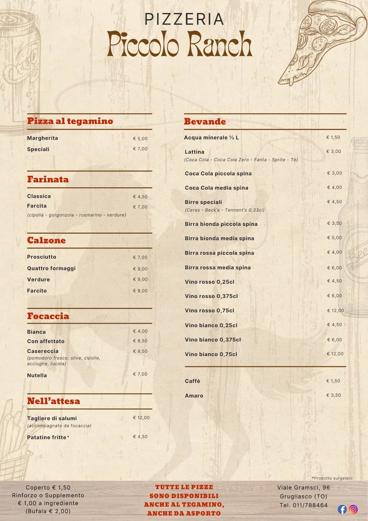 Menu di Piccolo Ranch 