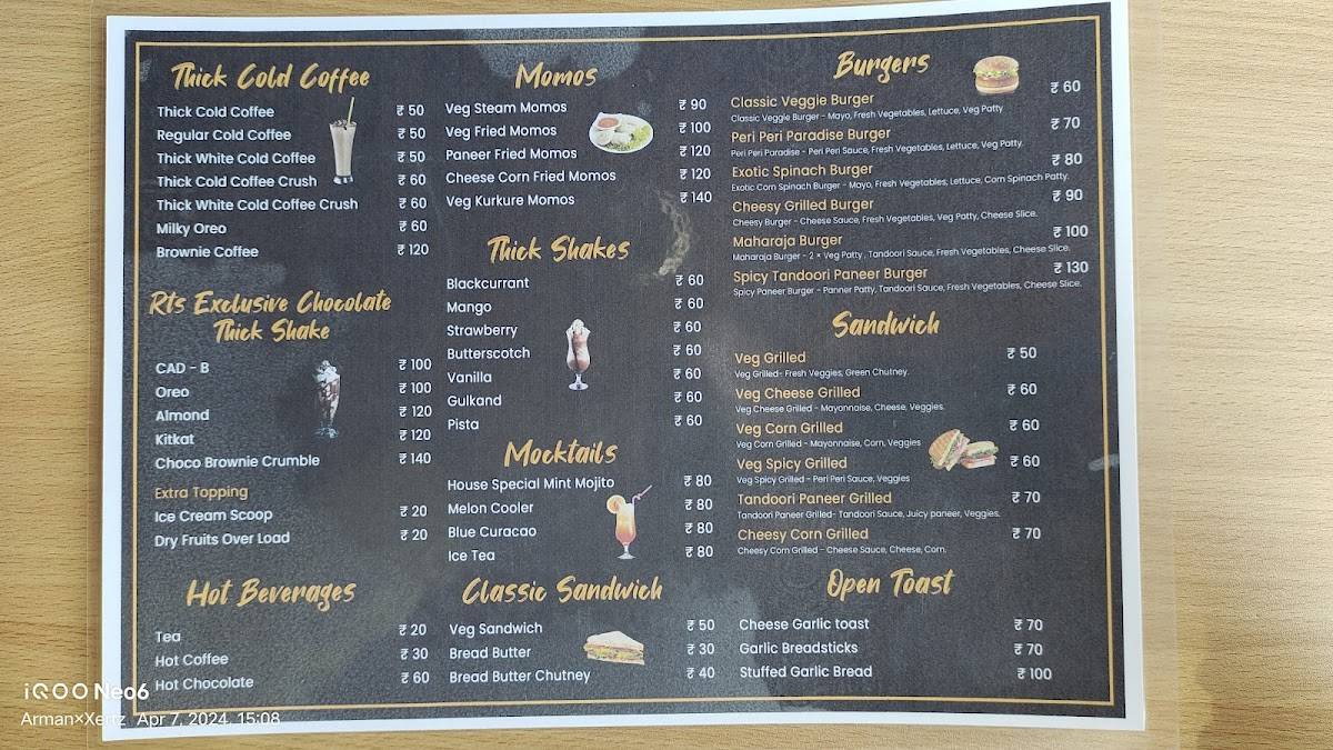RTS Cafe Rajgurunagar menu