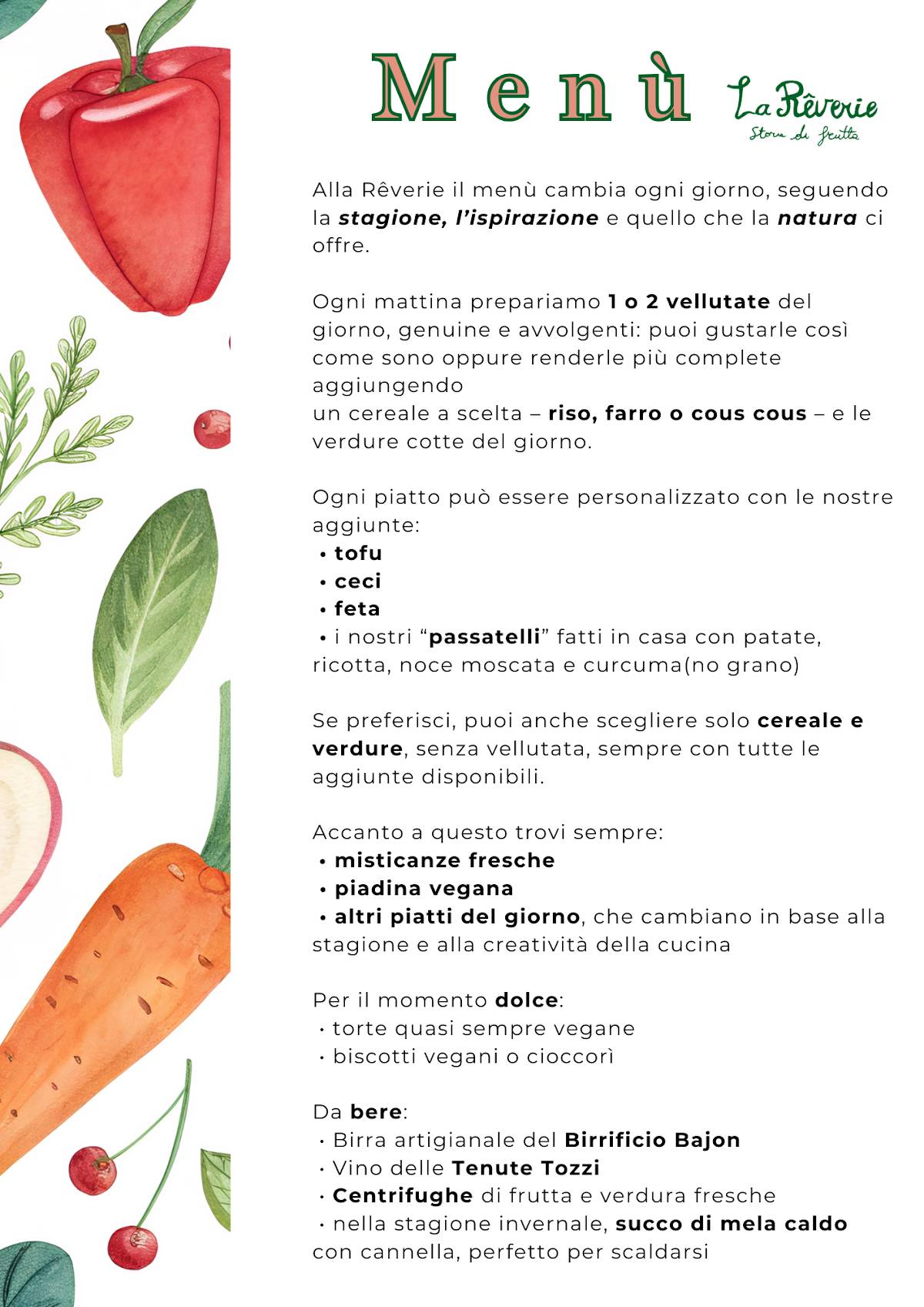 Menu di La Rêverie 