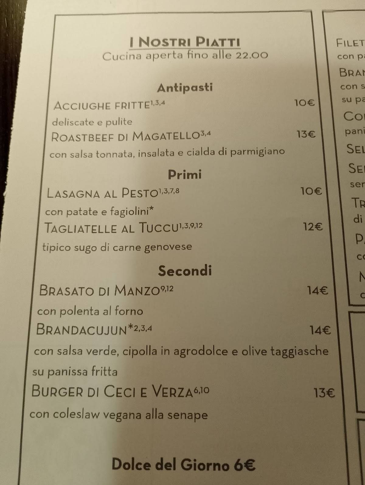 Menu di Les Rouges Cucina & Cocktails 