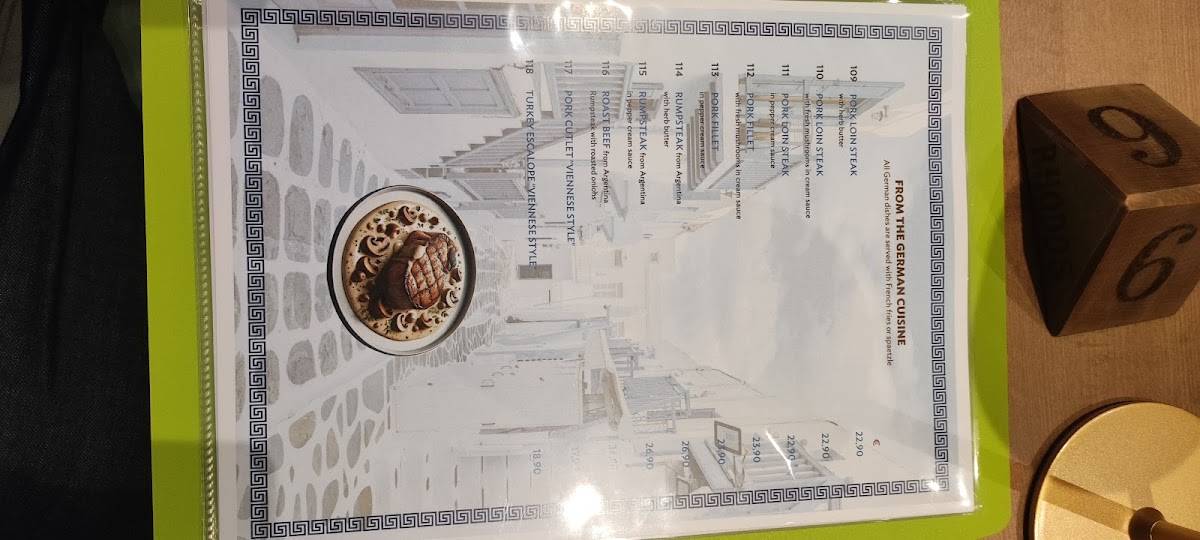 Menu de Restaurant Rhodos