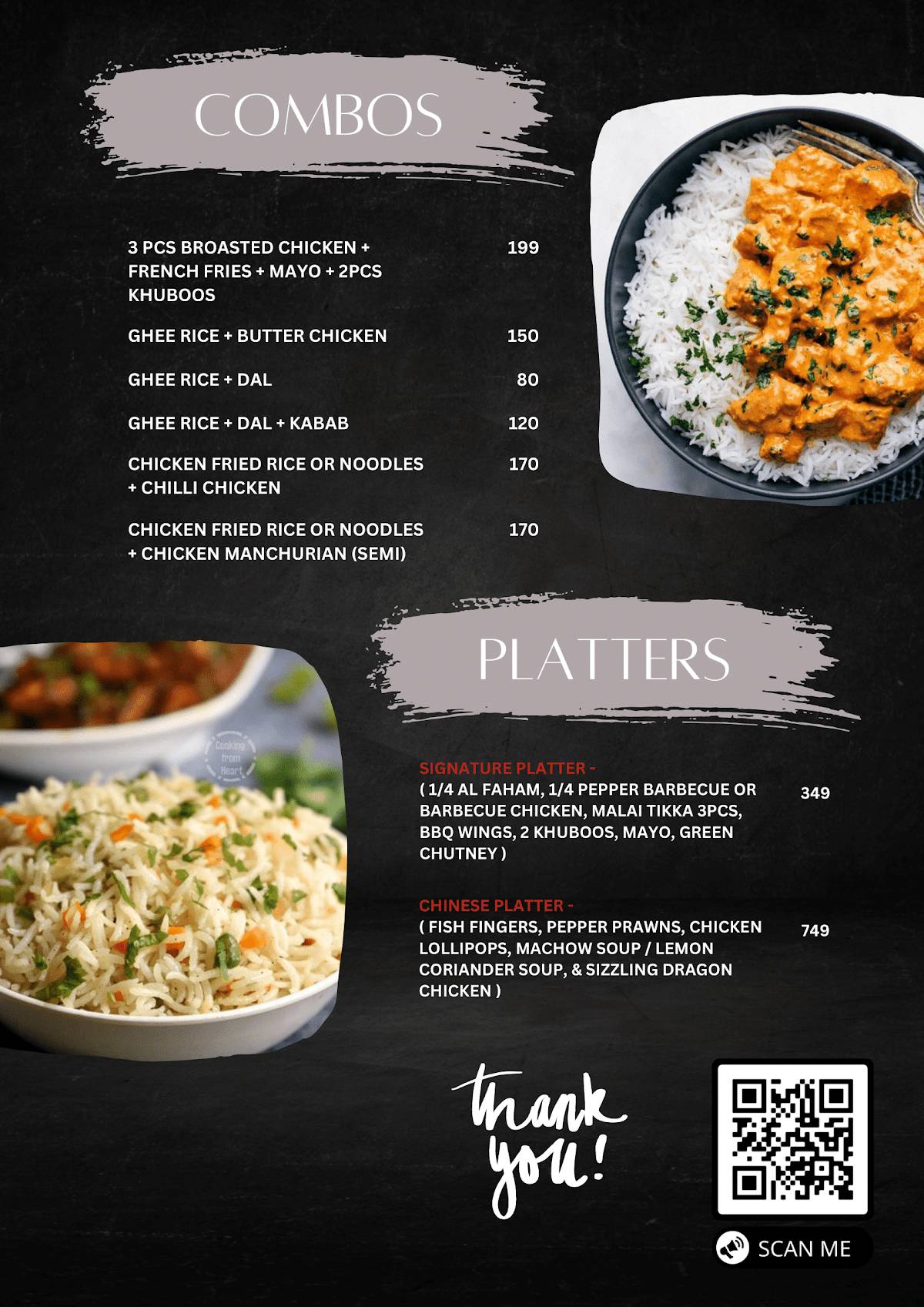 Rolls Rise Signature menu