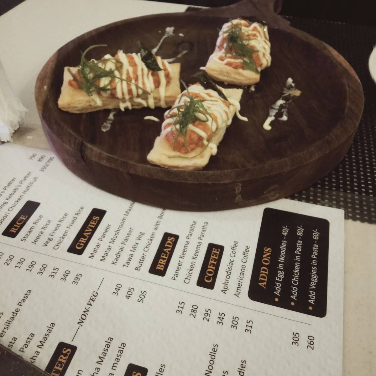 Setu Creative Dining menu