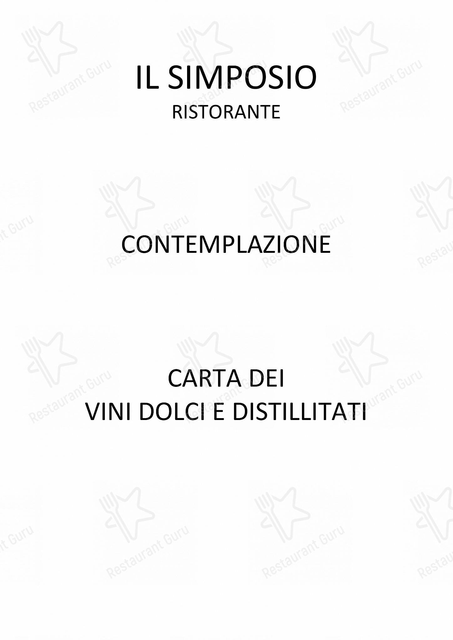Menu di Il Simposio Ristorante Wine Bar Roma - piatti e bevande