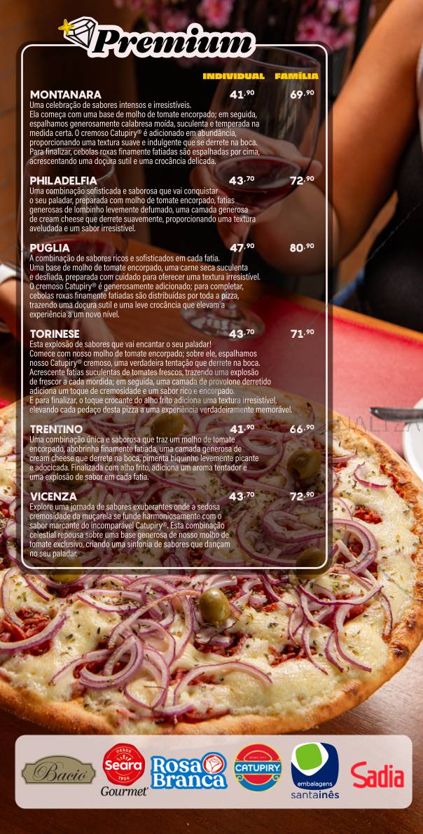 T2P Pizzaria cardápio