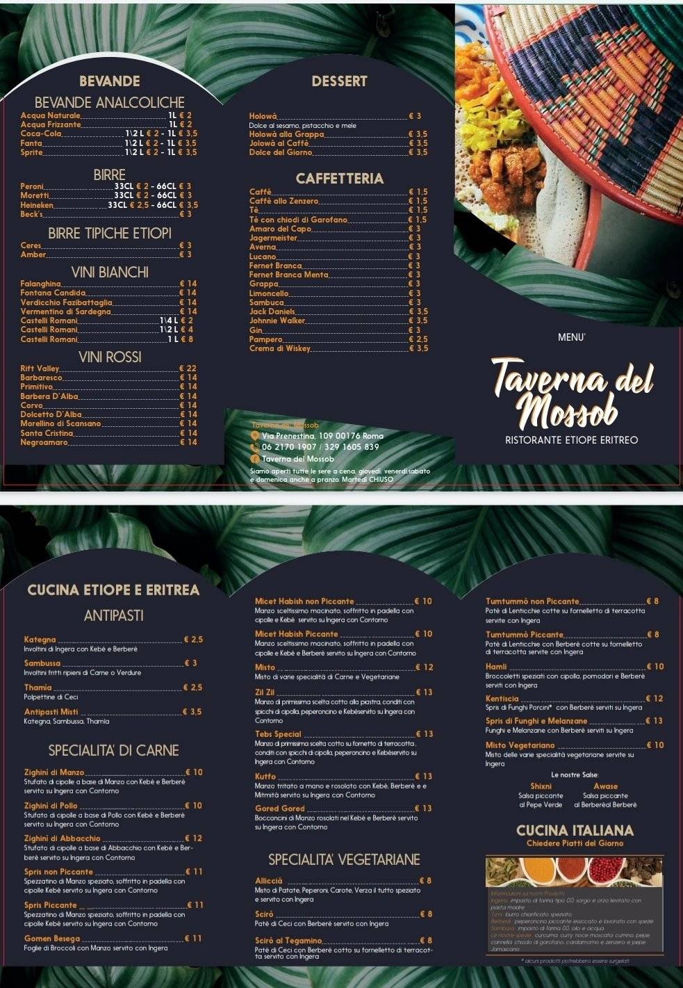 Menu di Taverna Del Mossob 