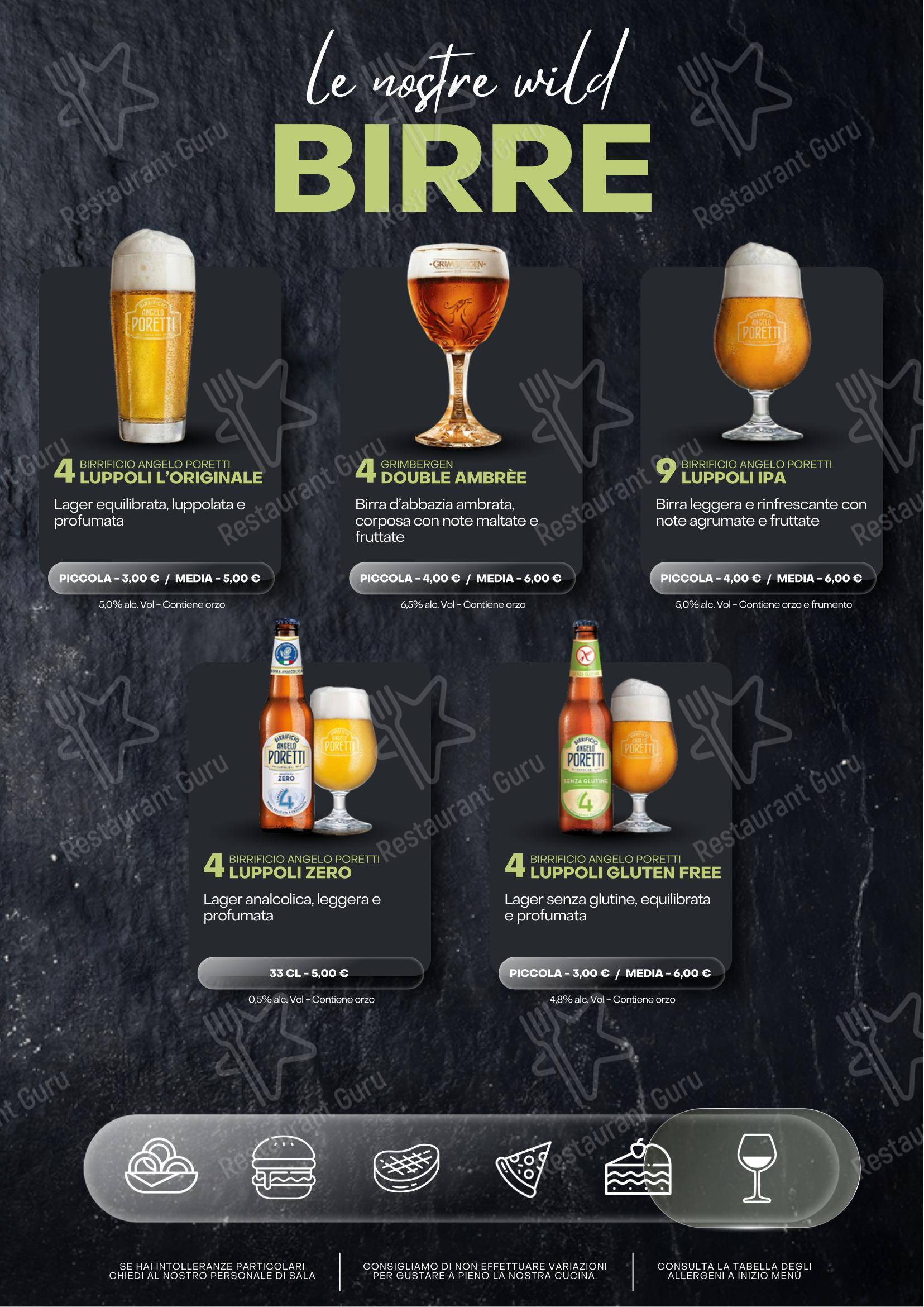 Menu per The Wild Rabbit in Mediglia