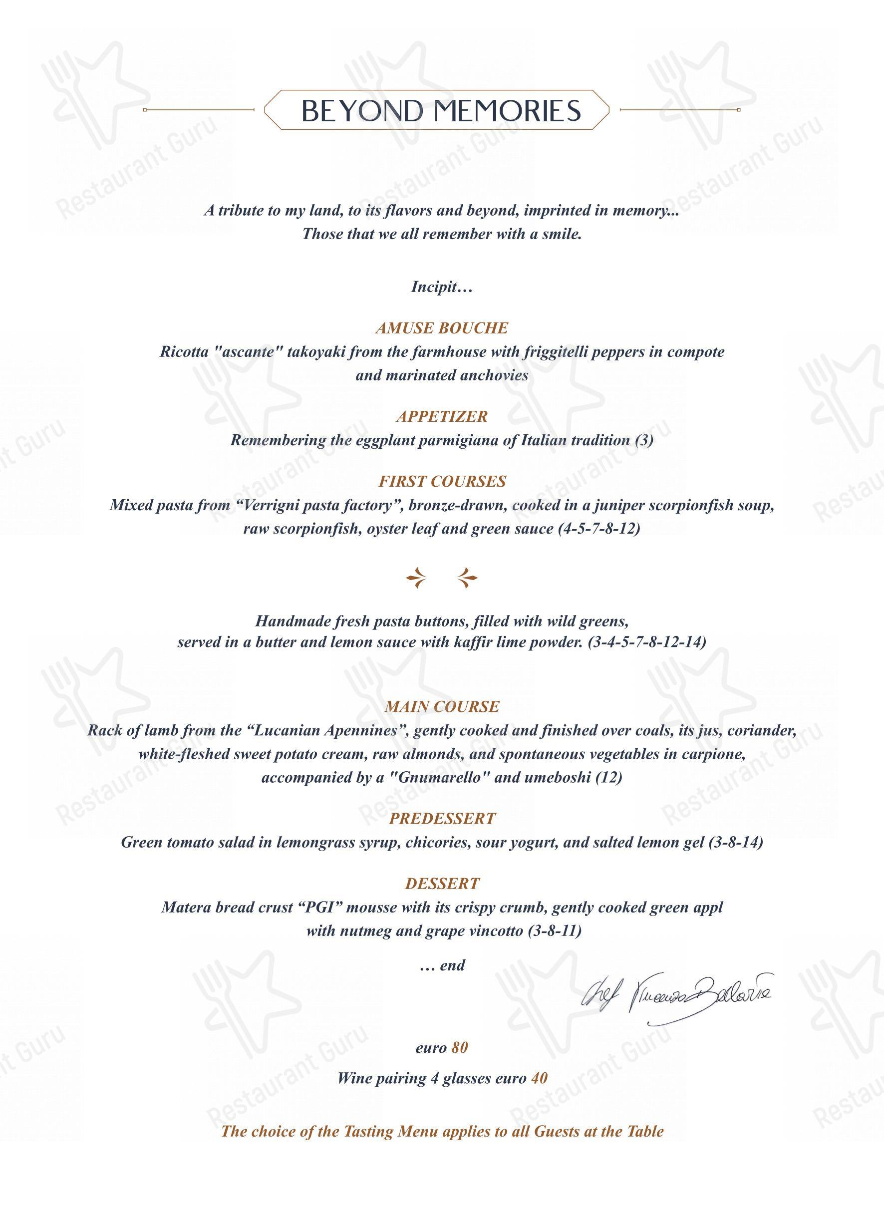 Menu per Aroma Ristorante in Matera