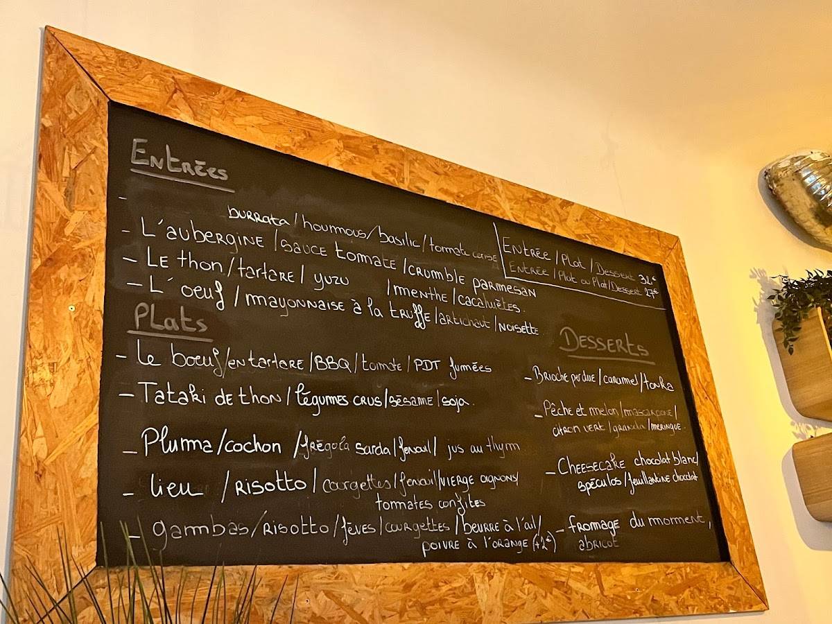 Menu de Atelier St Roch