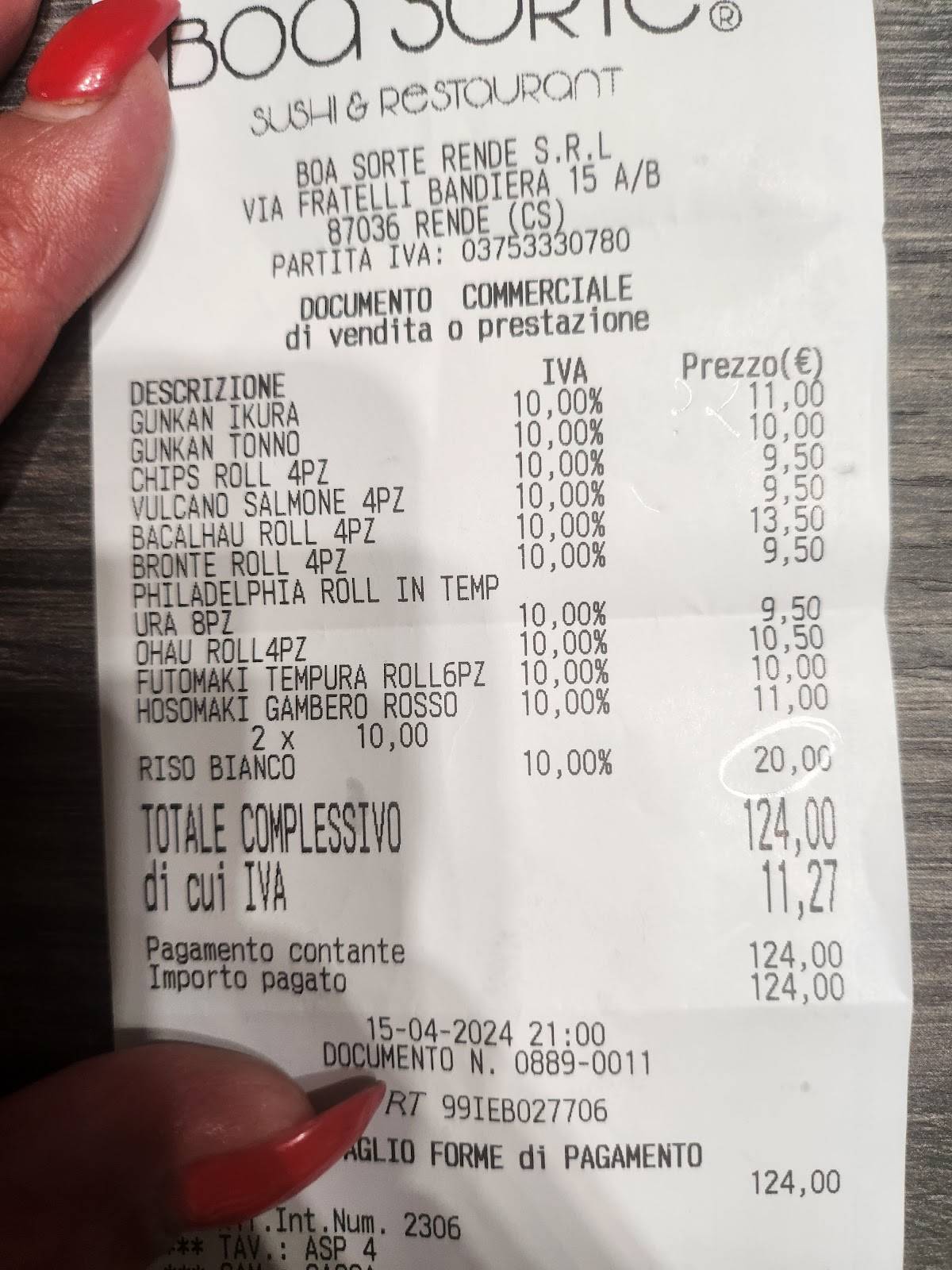 Menu di Boa Sorte - Rende 