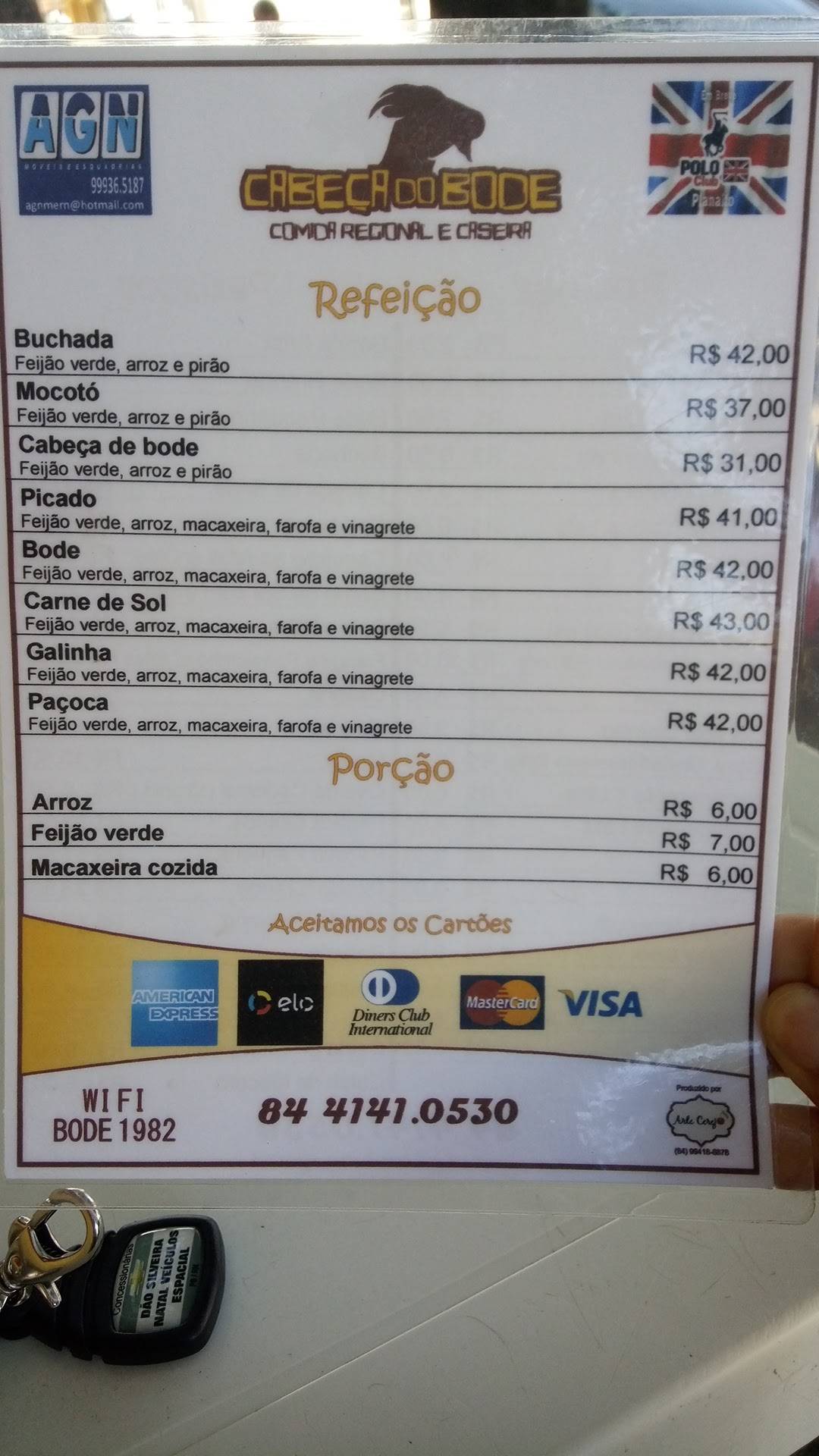 Bar Cabeça Do Bode cardápio