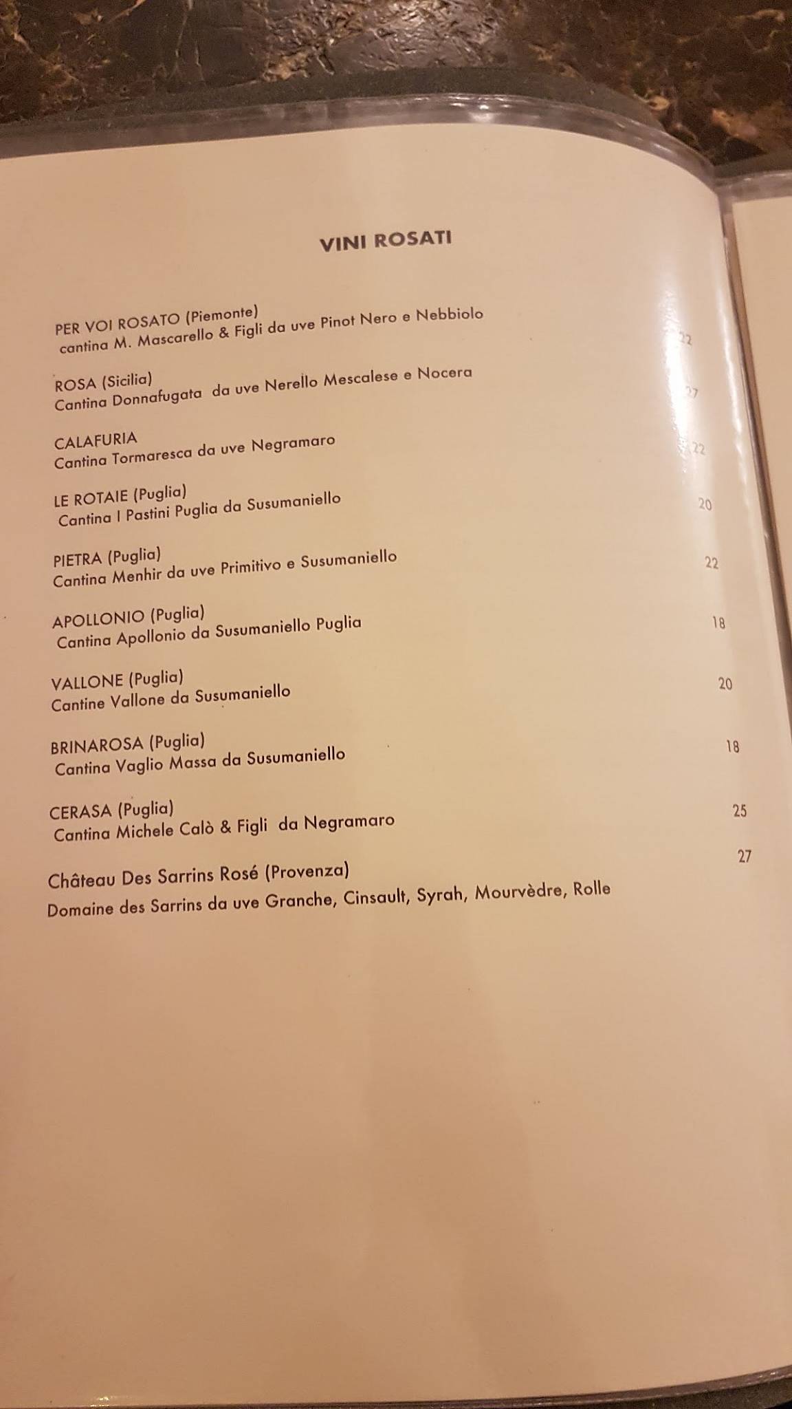 Menu di Foscolo Ristorante e Cocktail Bar 