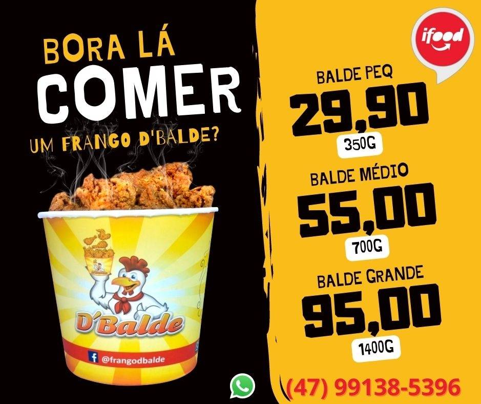 D'Balde Delivery - Frango Frito no Balde Indaial SC cardápio