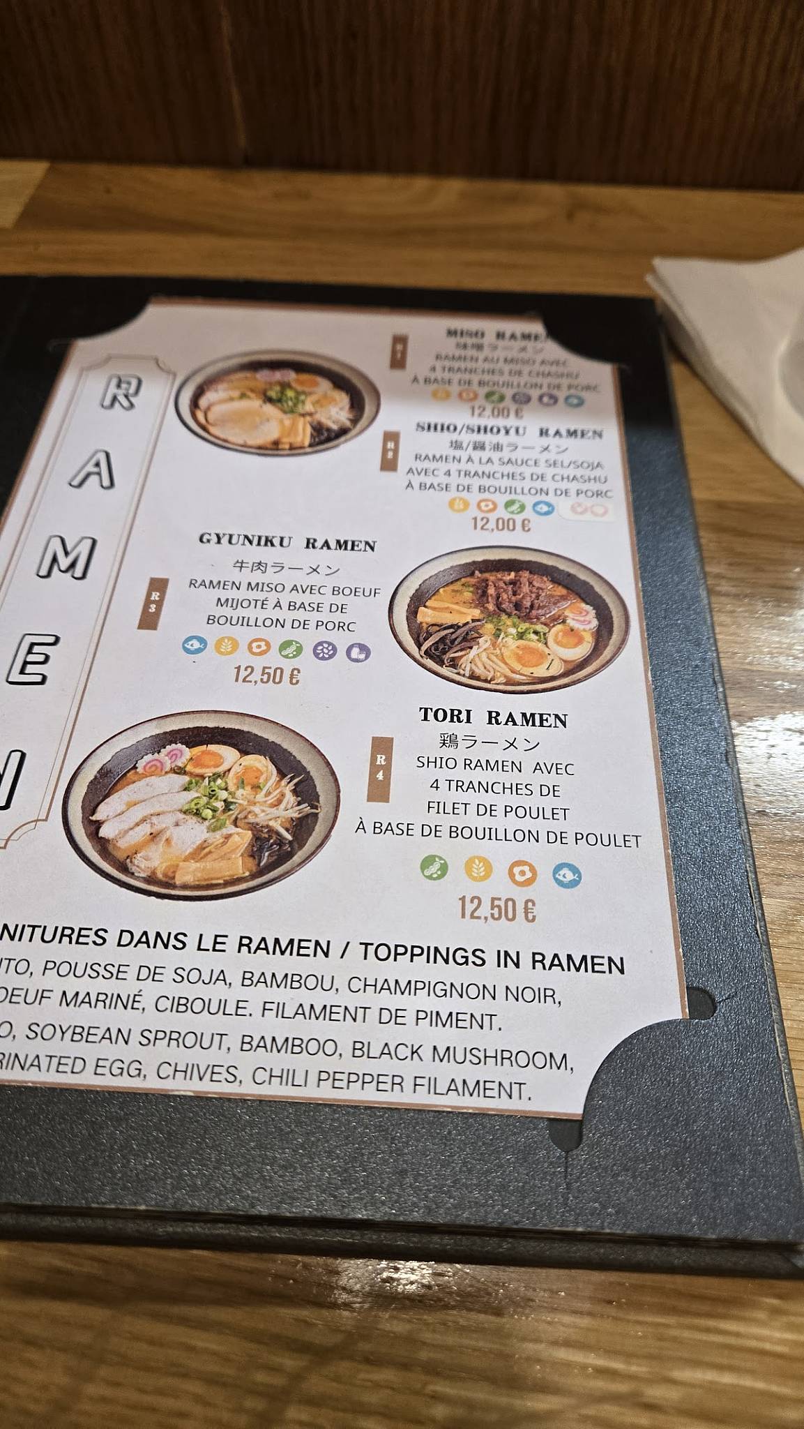 Menu de Genki