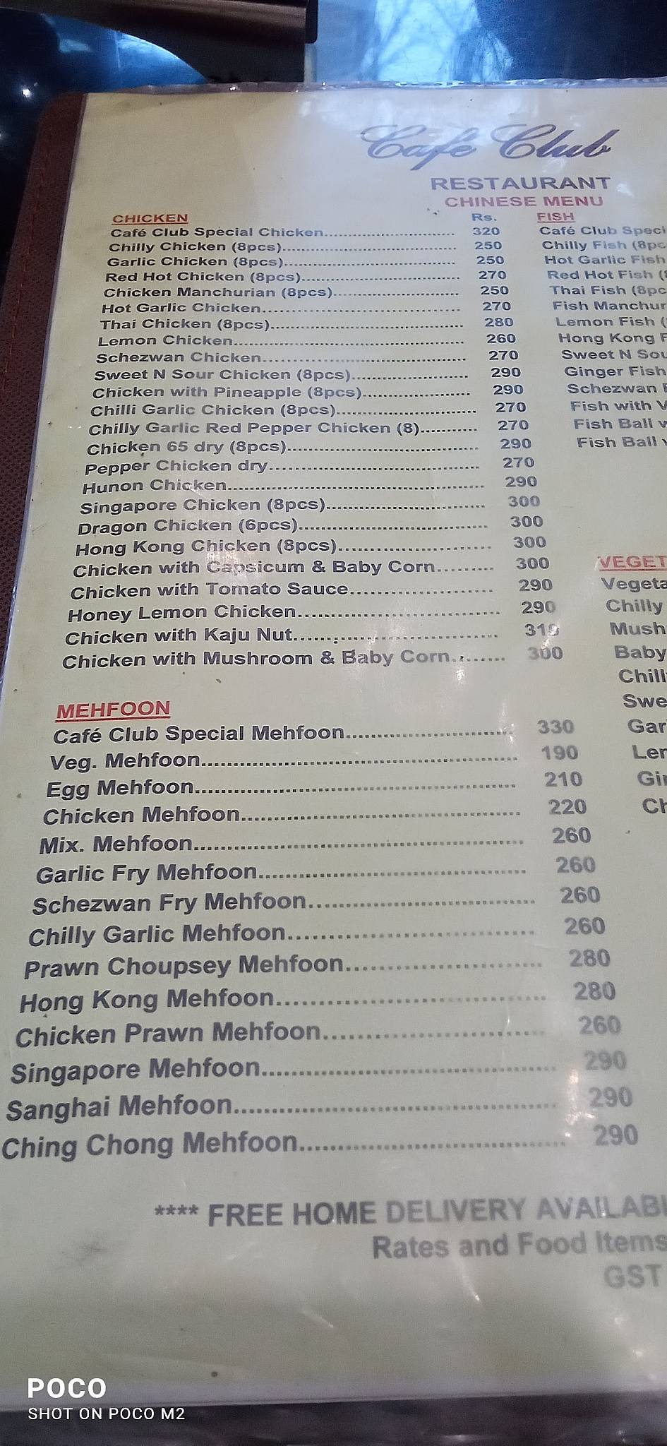 OYO Roland Inn menu