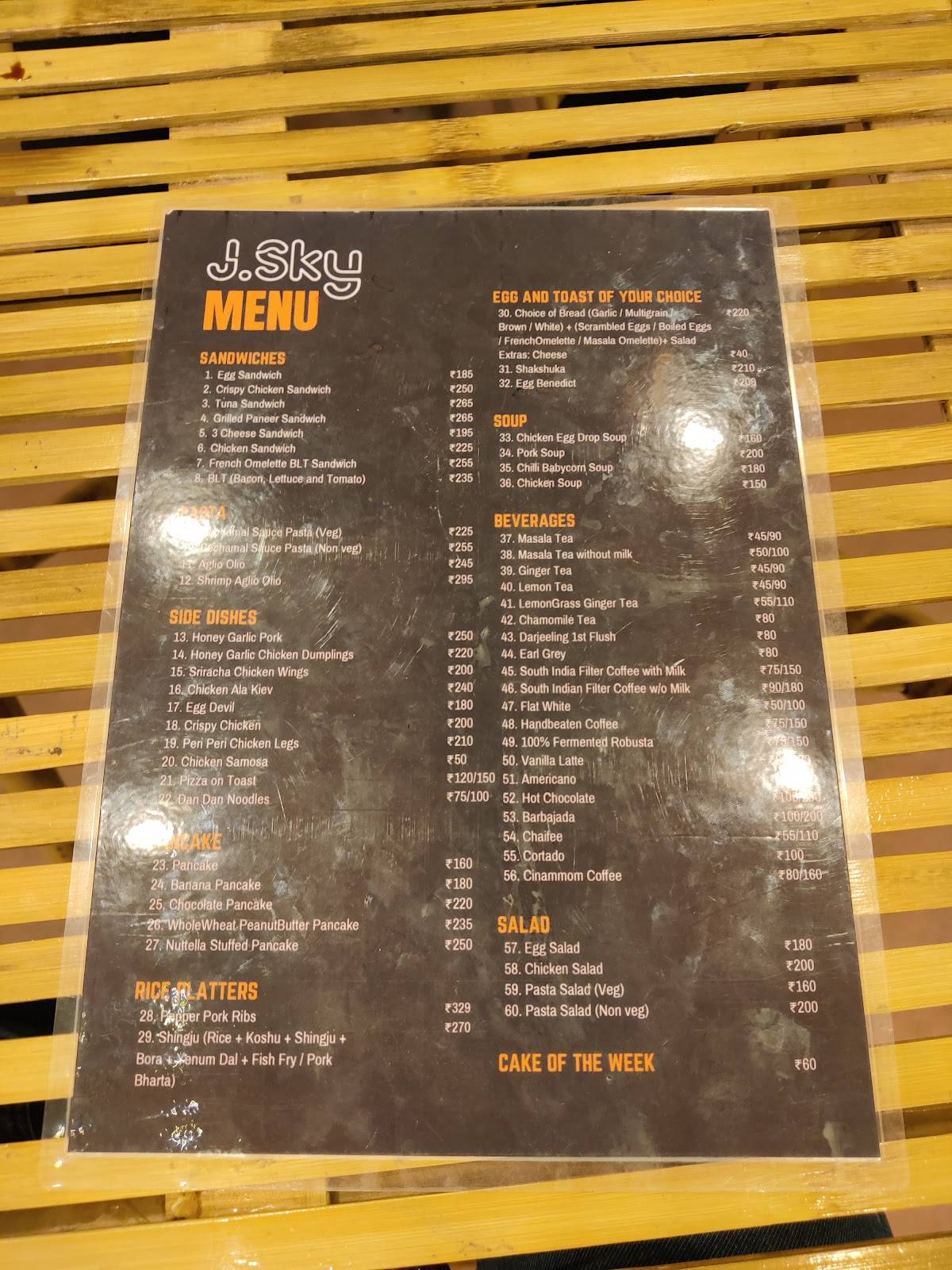 Elemental Café and Store menu