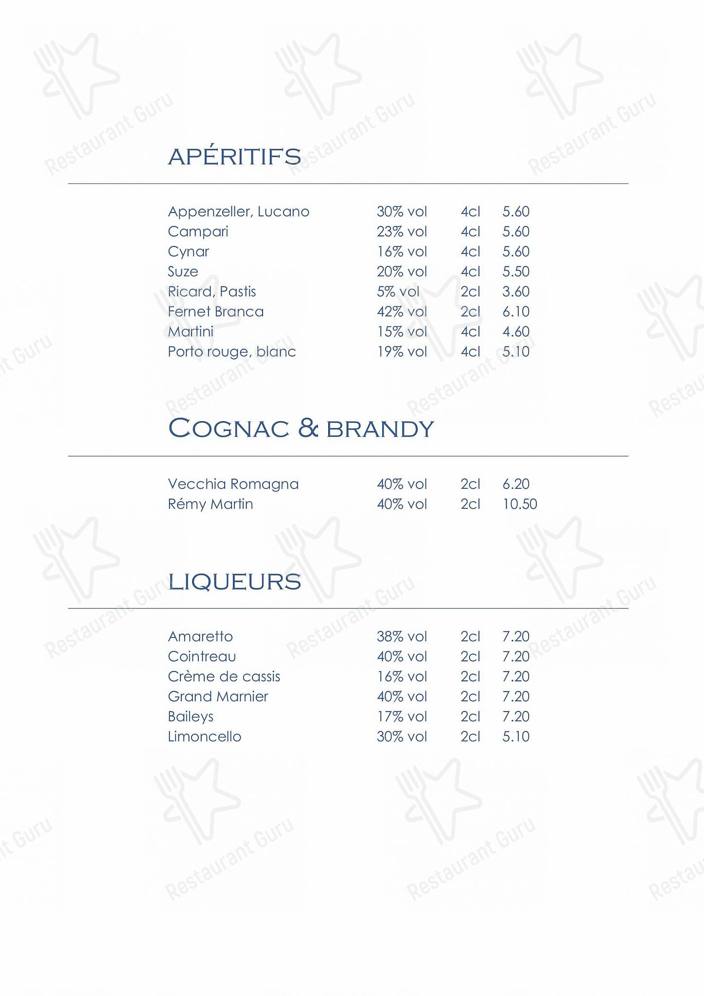 Menu di Hôtel-Restaurant Le Raisin - piatti e bevande