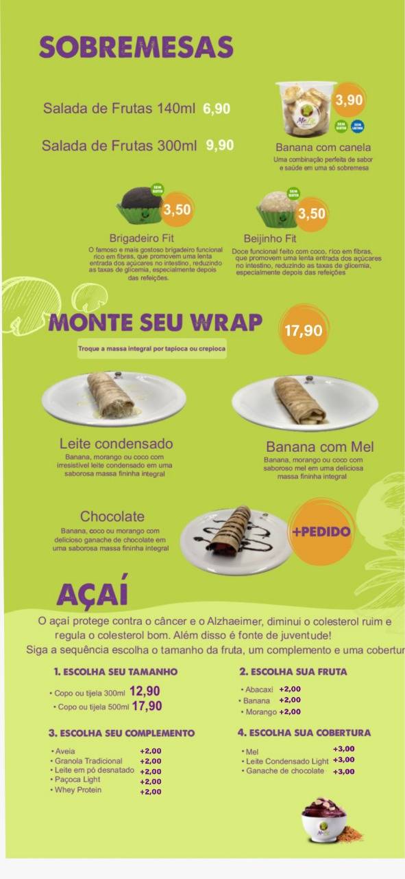 Mr.Fit Santa Rosa cardápio