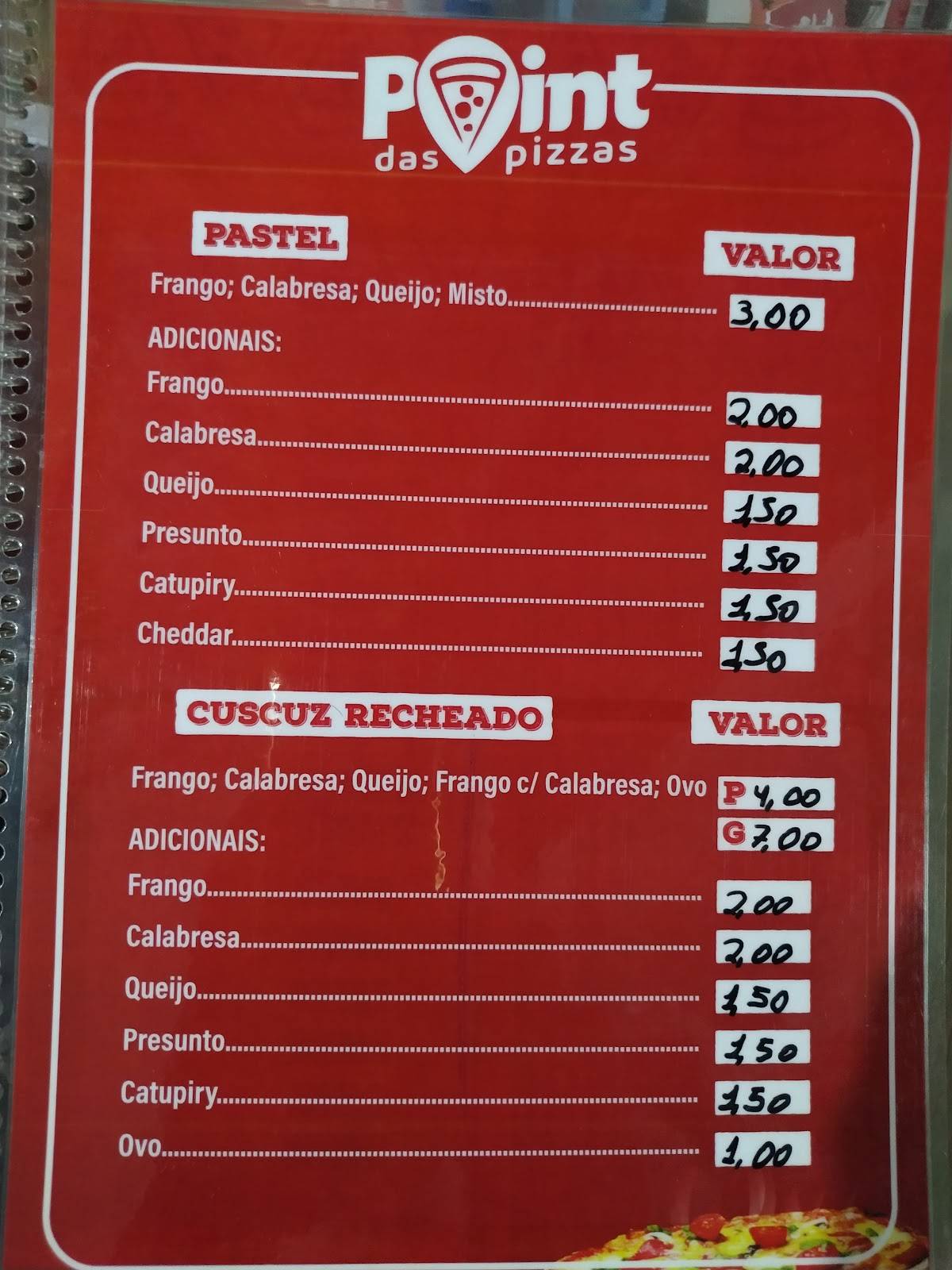 Point das Pizzas cardápio