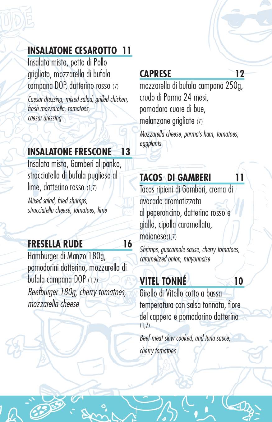Menu di RUDE CLUB TERRACINA 