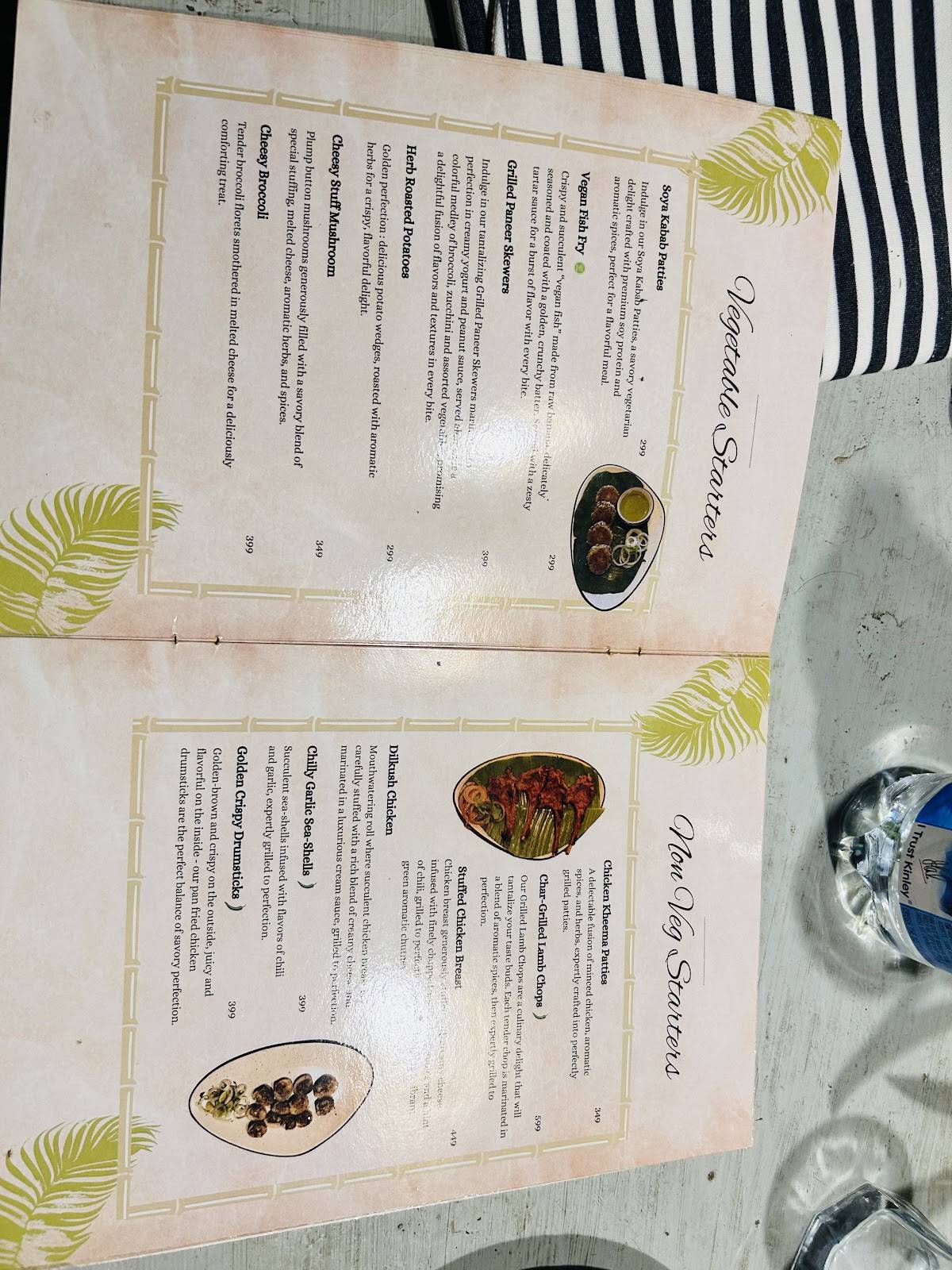 RUSTIC PALMS RESTAURANT & ROOMS menu