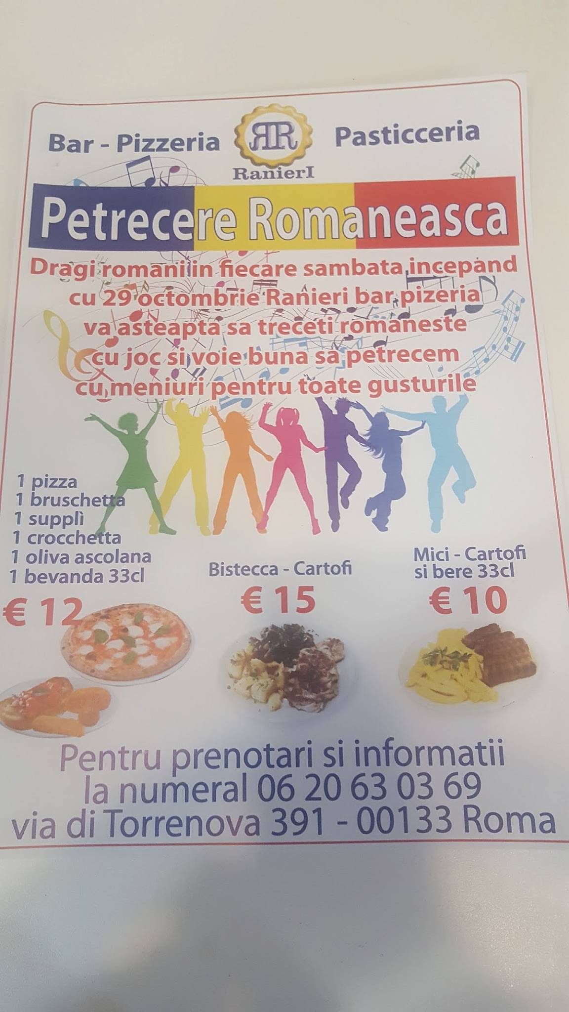 Menu di Ranieri Bar Pizzeria 