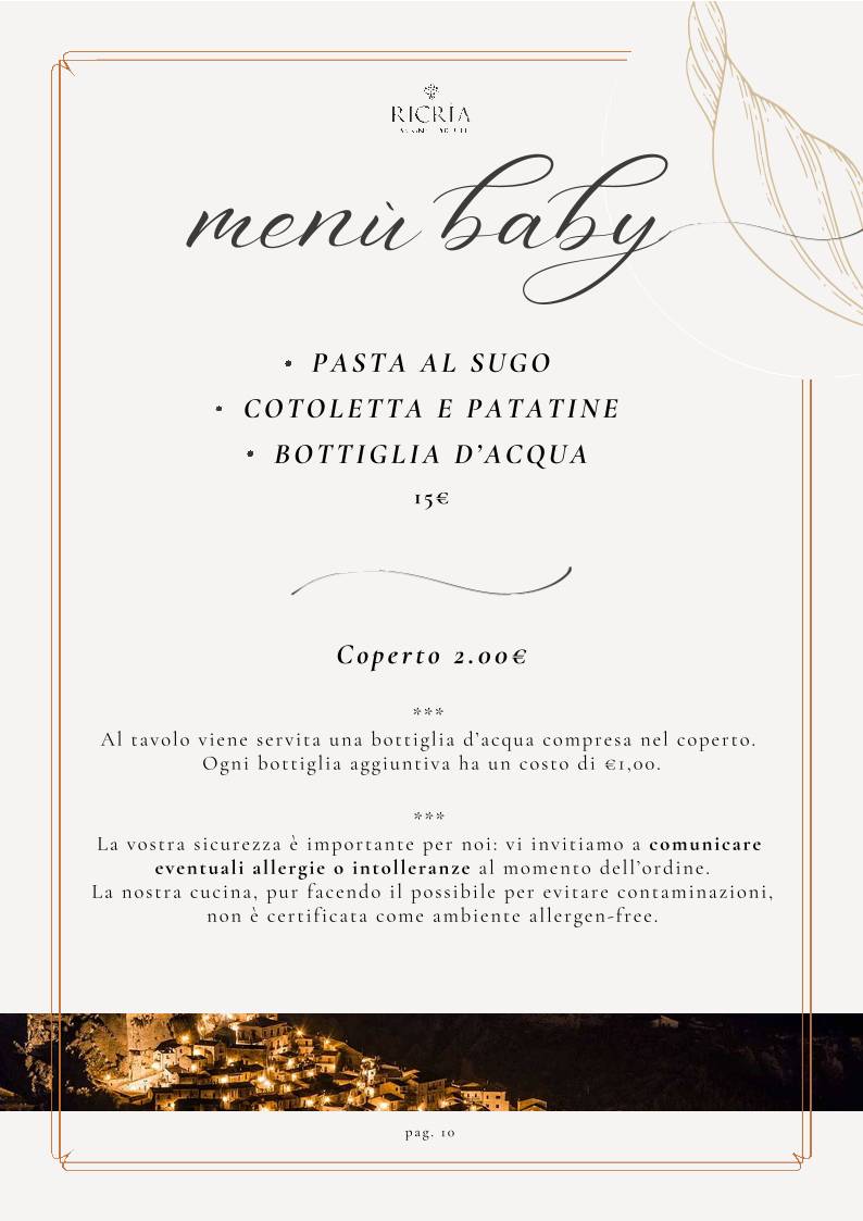 Menu di Ricria il Ristorante 