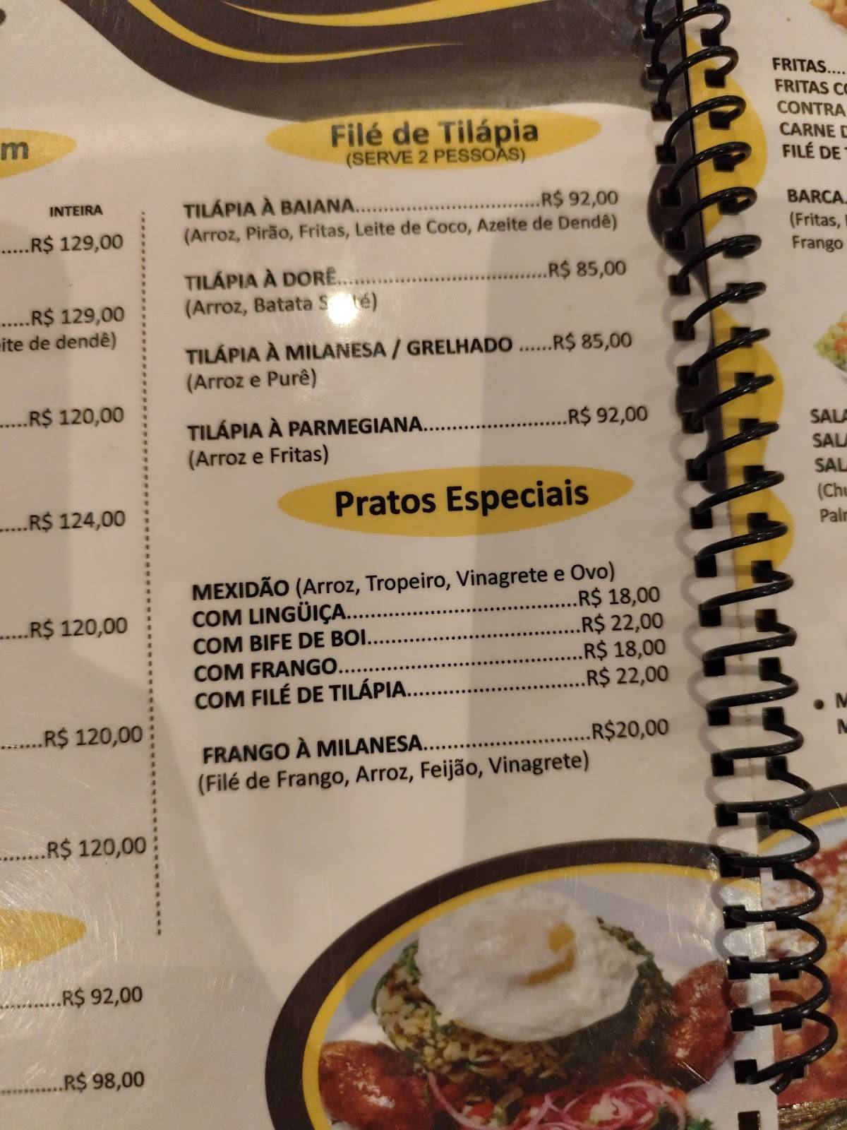 Restaurante Beira Rio cardápio