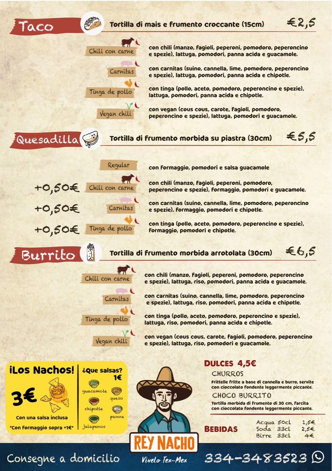 Menu di Rey Nacho 