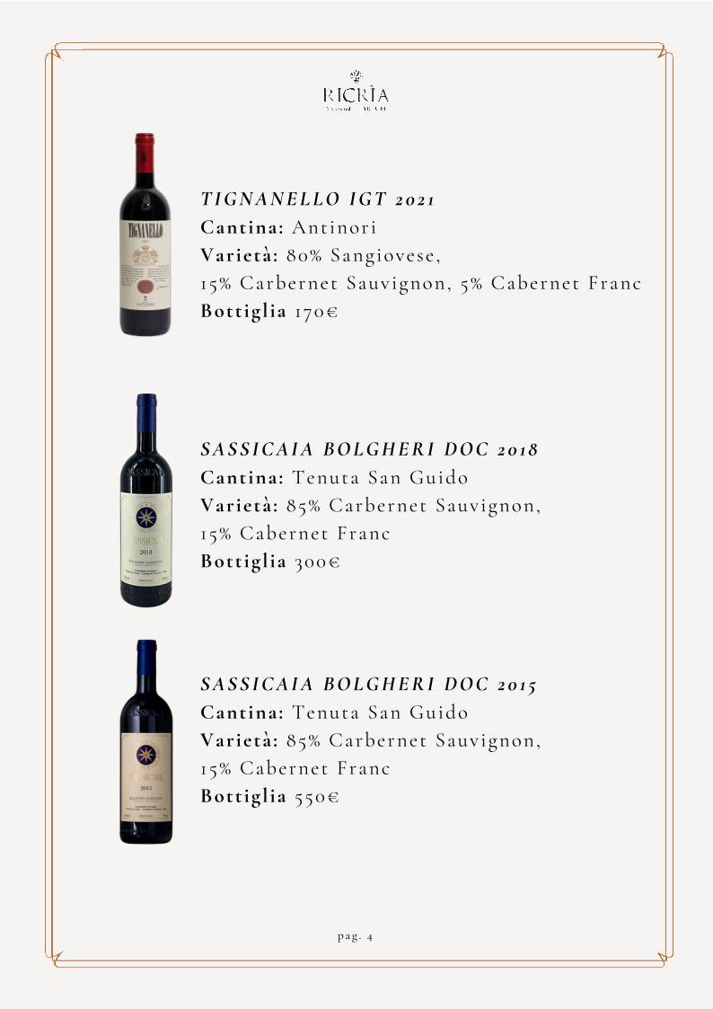 Menu di Ricria il Ristorante 