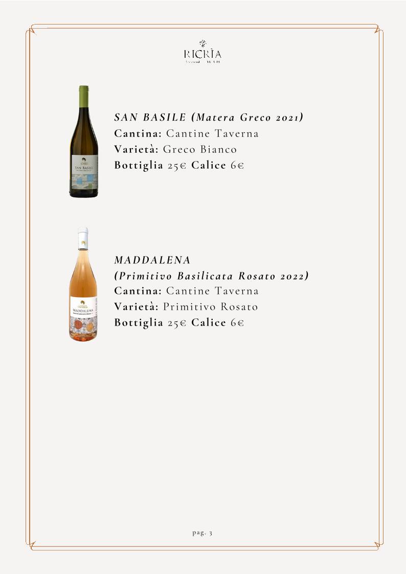 Menu di Ricria il Ristorante 