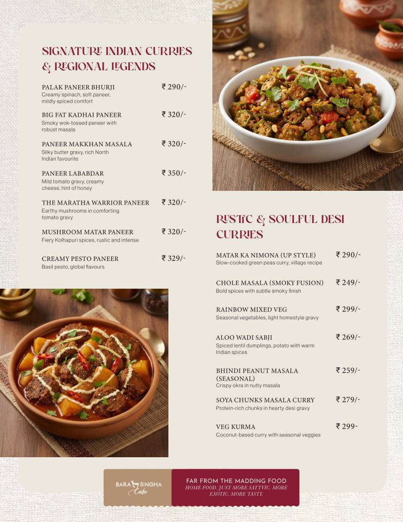 Barasinghaa Cafe menu