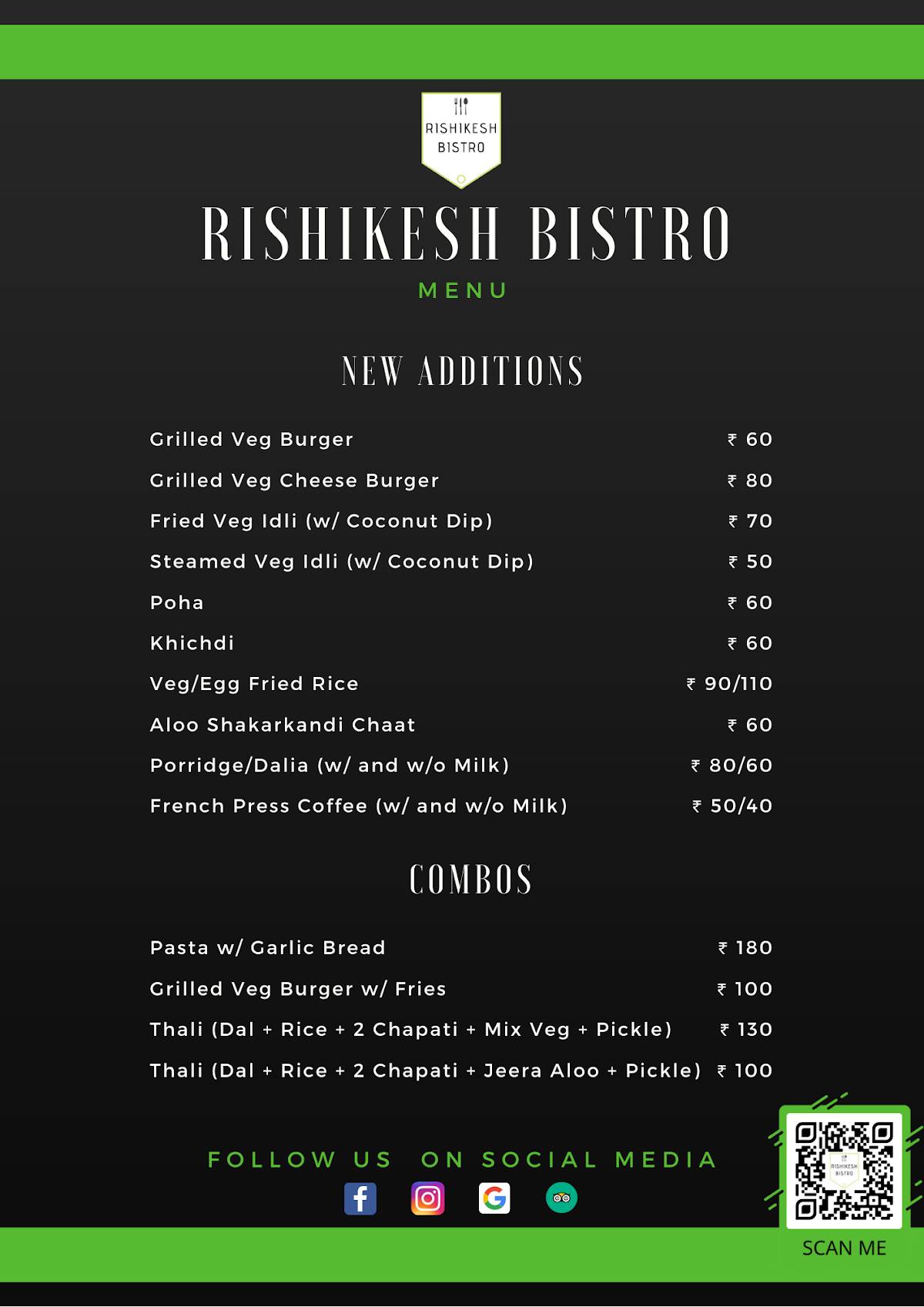 Rishikesh Bistro menu
