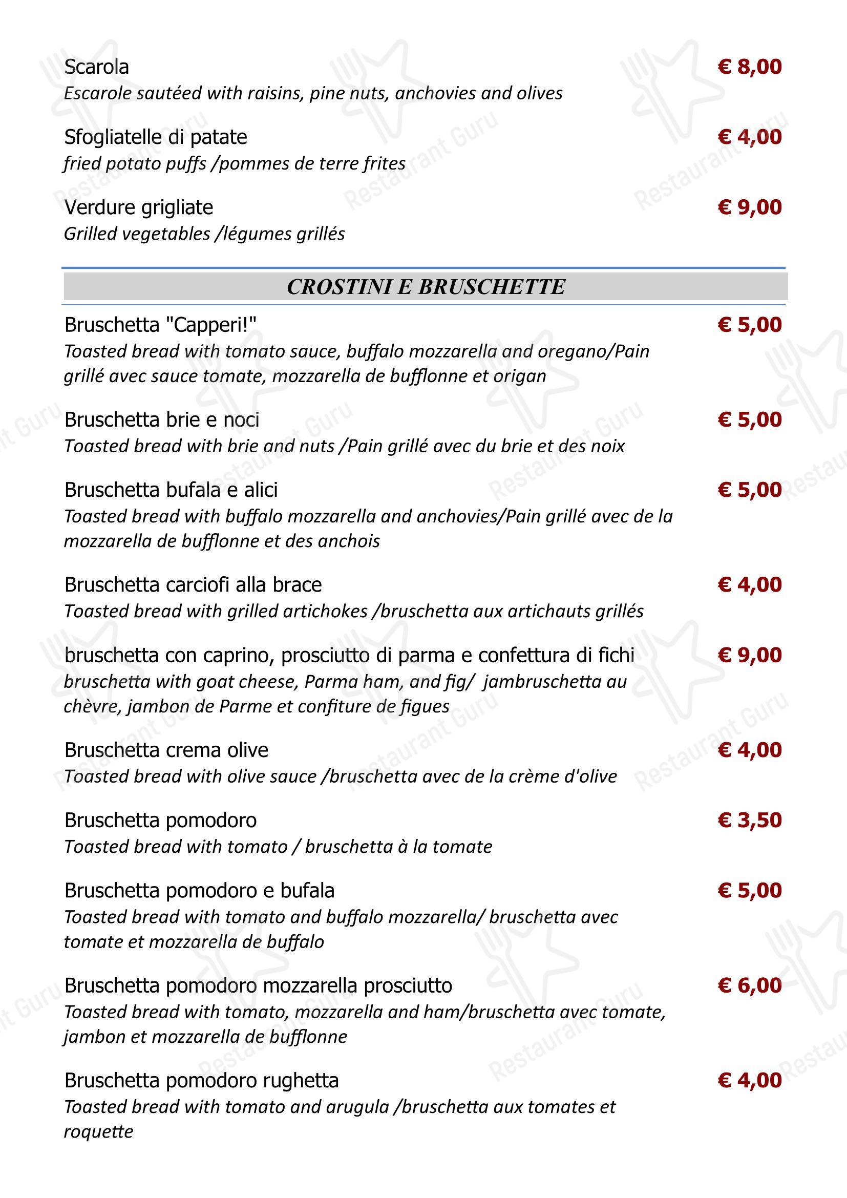 Menu per Ristorante Capperi! pizzeria