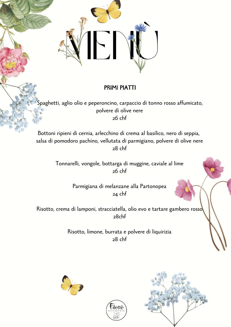 Menu di Ristorante Filetté 