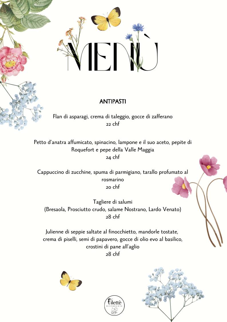 Menu di Ristorante Filetté 