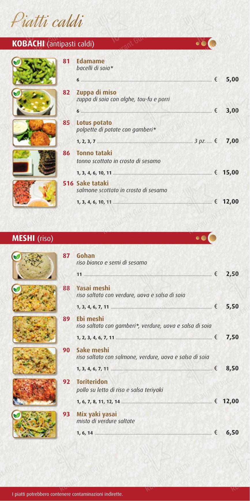 Menu di Ristorante Lotus - Menu