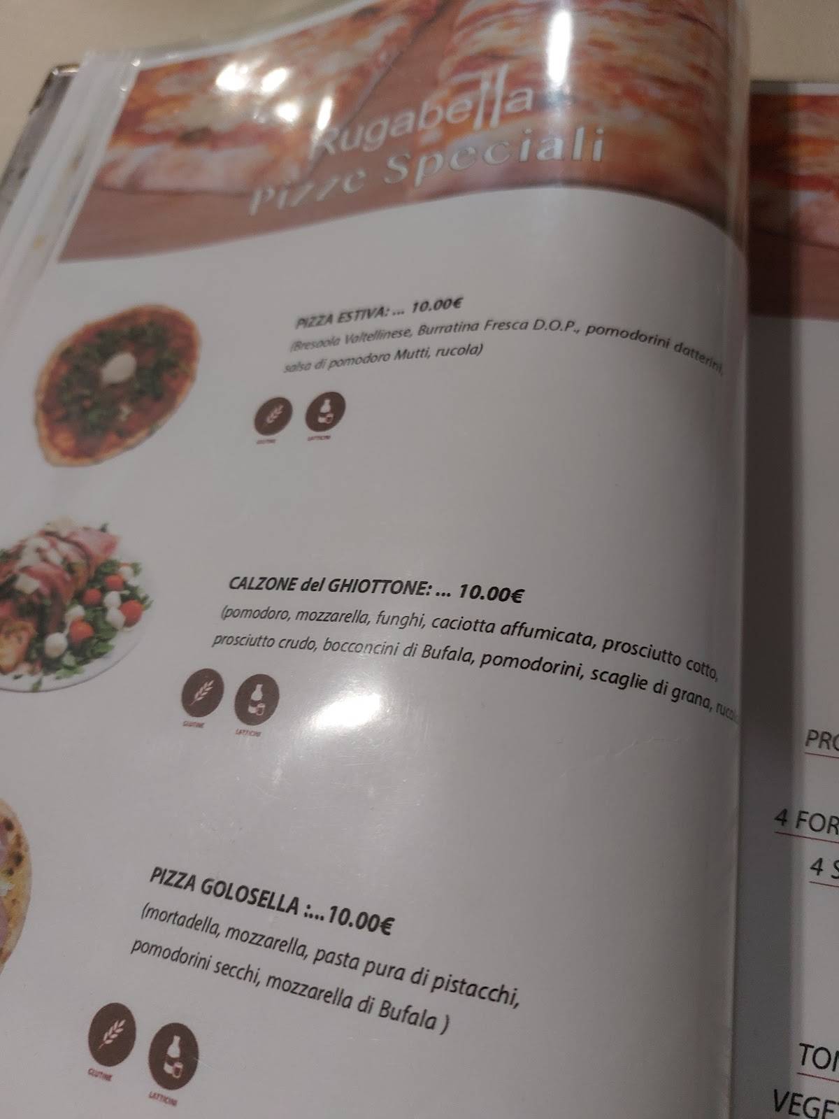 Menu di Ristorante Pizzeria Rugabella 