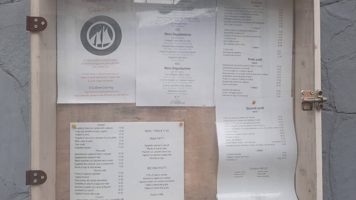 Menu di Ristorante il Galeone 
