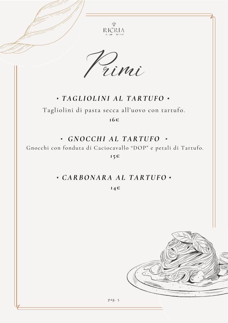 Menu di Ricria il Ristorante 