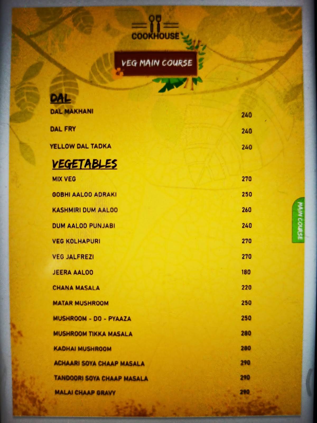 The Cook House - Roorkee's Finest Dining Destination menu