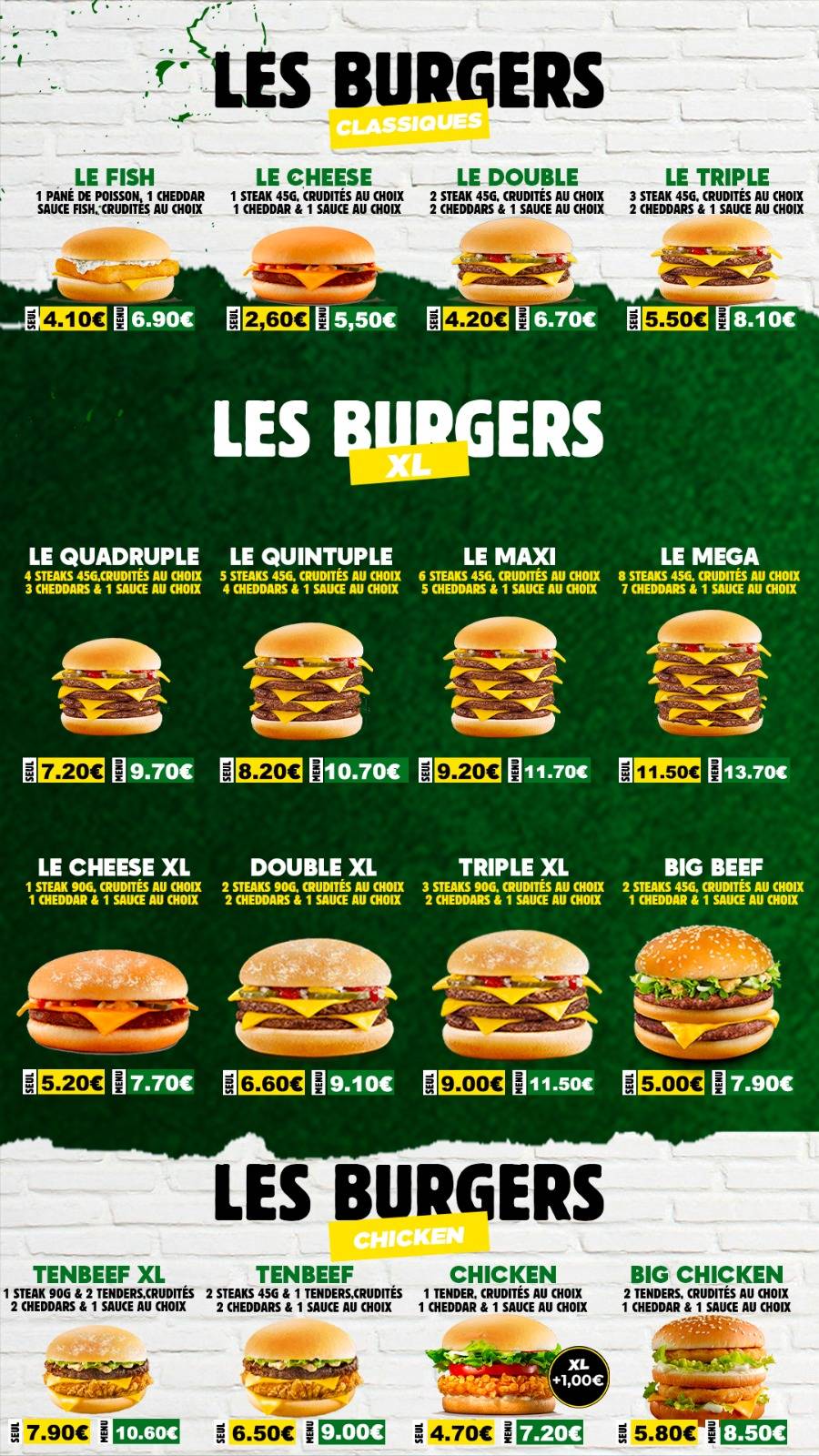 Menu de Authentic Cass'dal