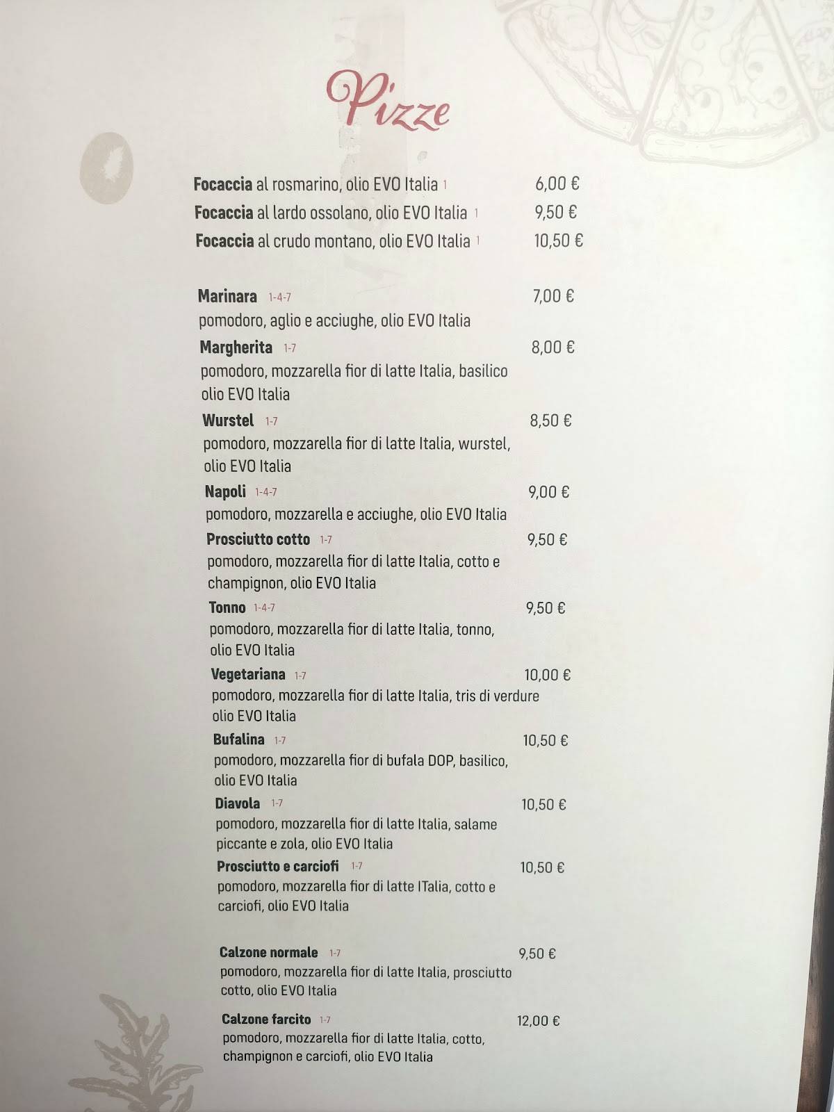 Menu di Taverna Del Rosa 
