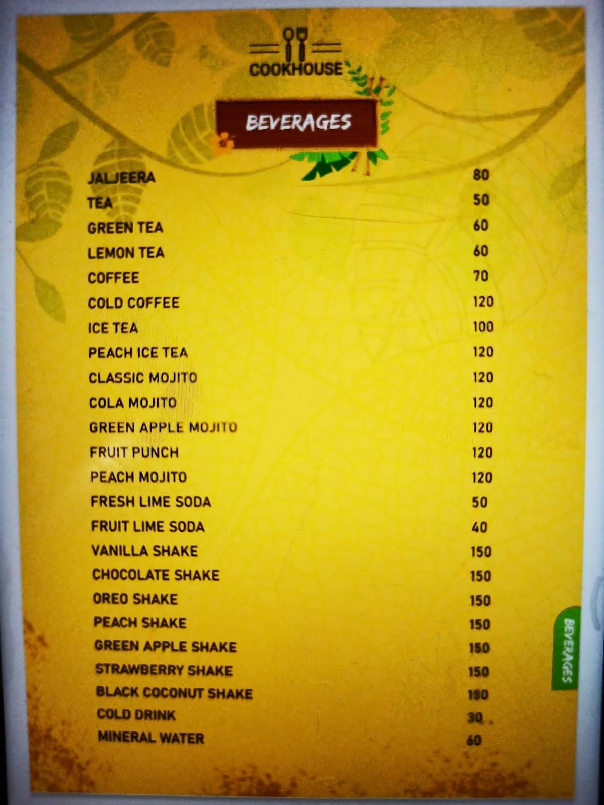 The Cook House - Roorkee's Finest Dining Destination menu