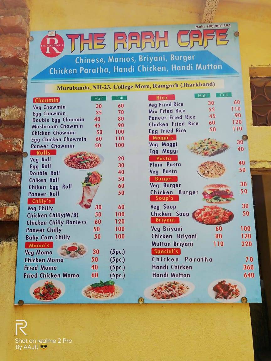 The Rarh Café menu