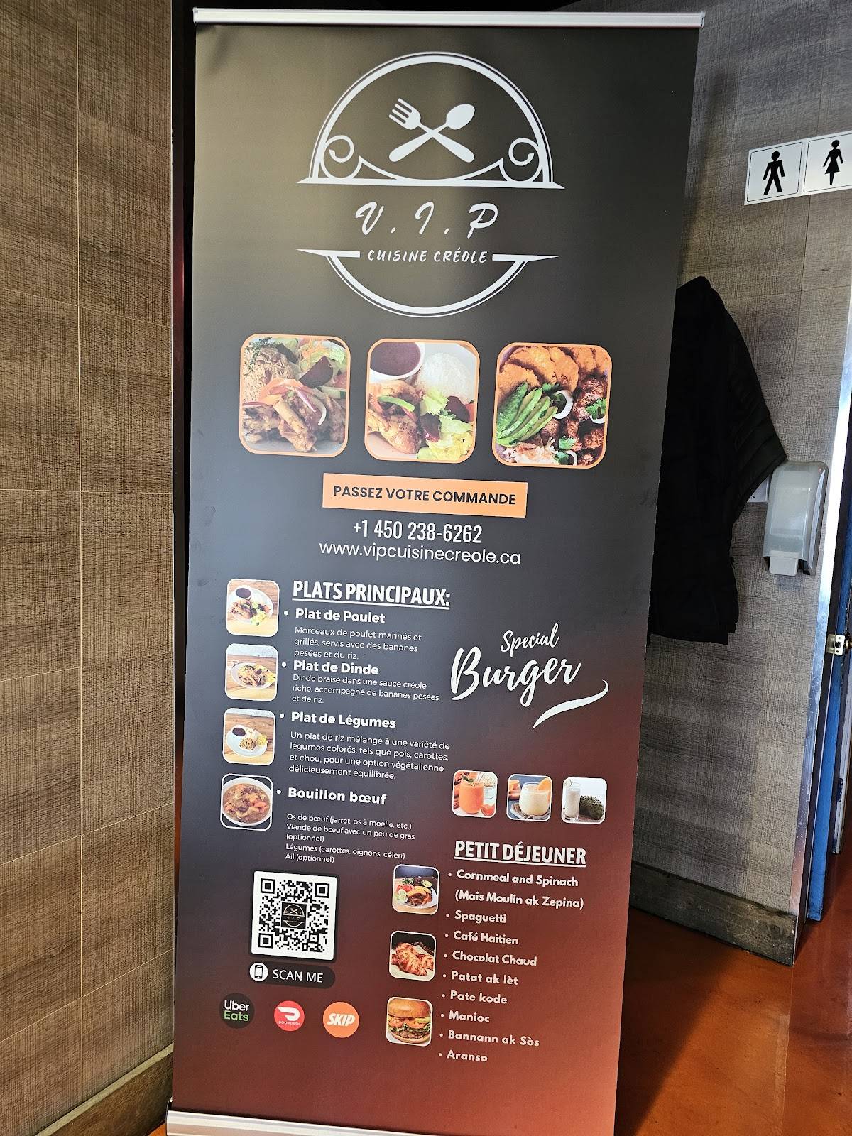 Menu de VIP CUISINE CRÉOLE