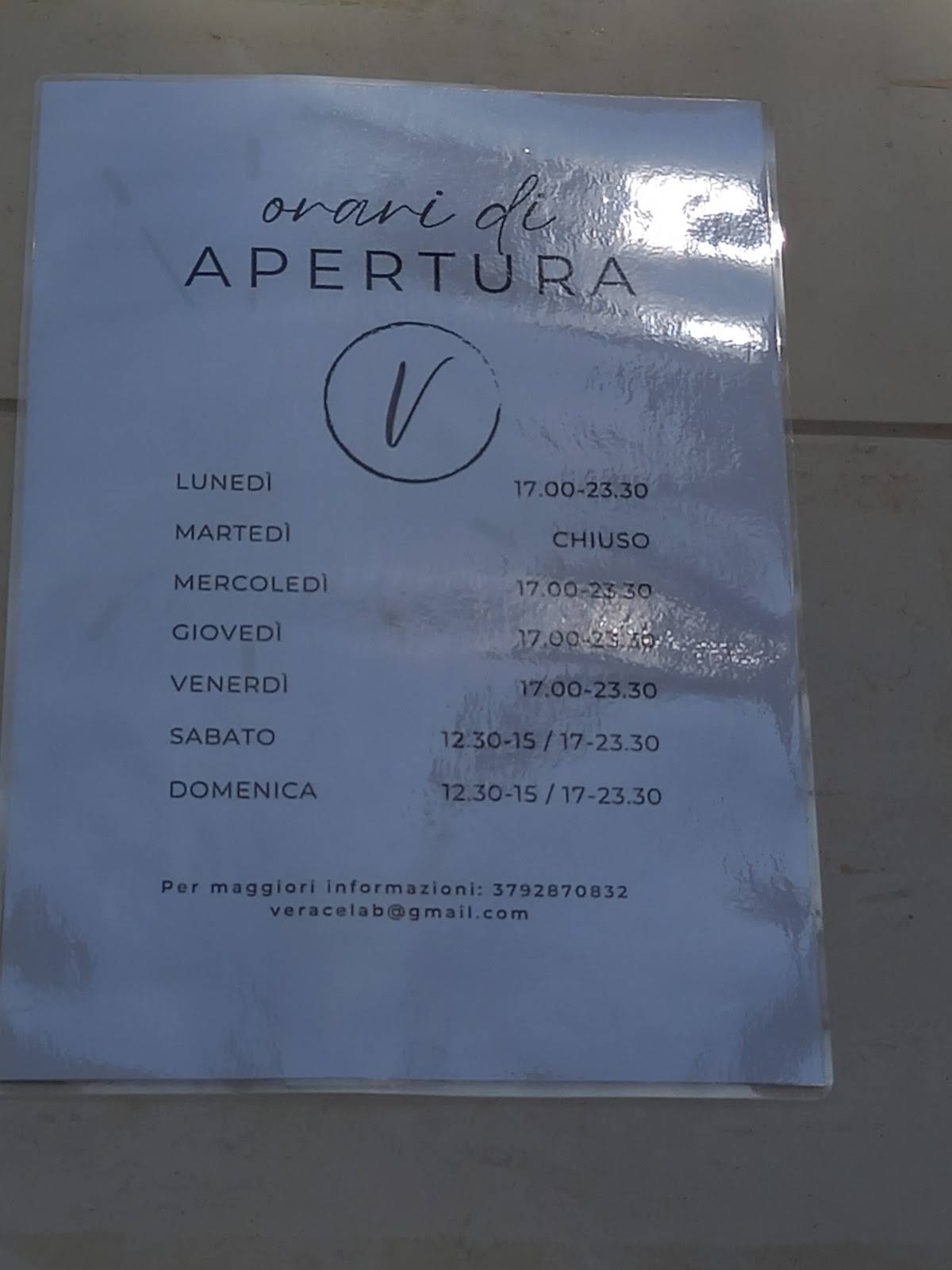 Menu di Verace Lab 